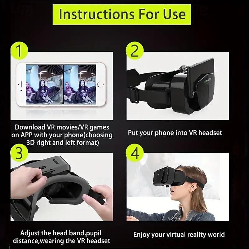 3D VR Headset Smart Virtual Reality Glasses VR Helmet For IPhone/Android Smartphones Phone Lenses With Controllers Binoculars 2025 - $25.99 –P7