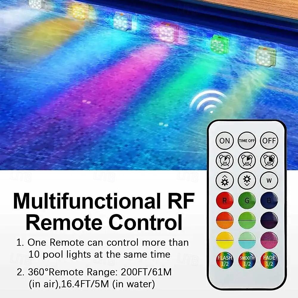 2pcs Rechargeable Submersible Pool LED Light with Remote Control, LED Underwater Light Multicolor LED Diving Pool Light USB Timer Color Changing Aquarium Fish Tank Night Light 2025 - $66.99 –P8