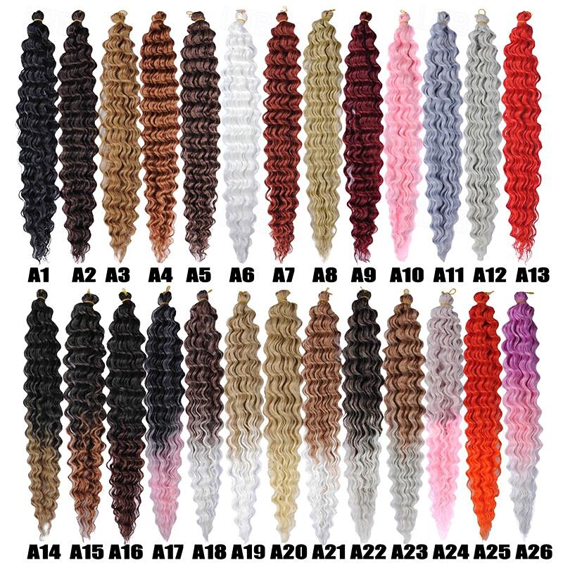 cabelo de crochê latino-americano 14 polegadas 18 polegadas 22 polegadas 6 unidades / pacote havaí onda profunda cabelo de crochê onda do mar cabelo sintético trança extensões de cabelo de crochê de 2026 por $80.99 –P2