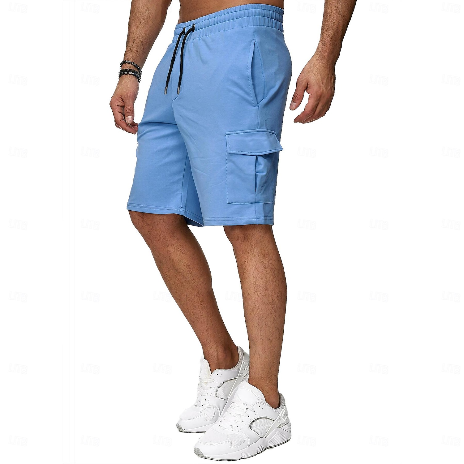 Men's Athletic Shorts Sweat Shorts Casual Shorts Drawstring Solid Colored Cycling Outdoor Knee Length Outdoor Leisure Sports Shorts Athleisure Black Blue Micro-elastic 2026 - $17.99 –P19