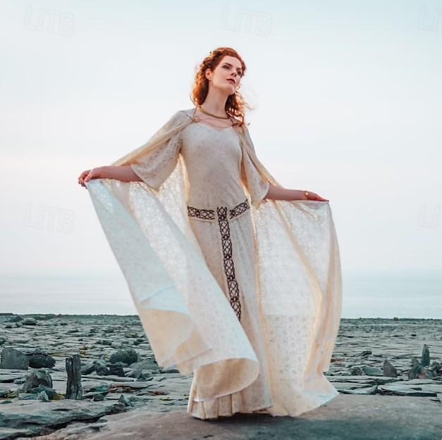 Retro Antiguo Medieval Renacimiento Vestidos Capa Baile de Máscaras Vikingo forastero élfico Mujer Celta Vikingo Fantasía Mascarada Fiesta / Noche Adulto Vestido Capa 2025 - $89.99 –P2