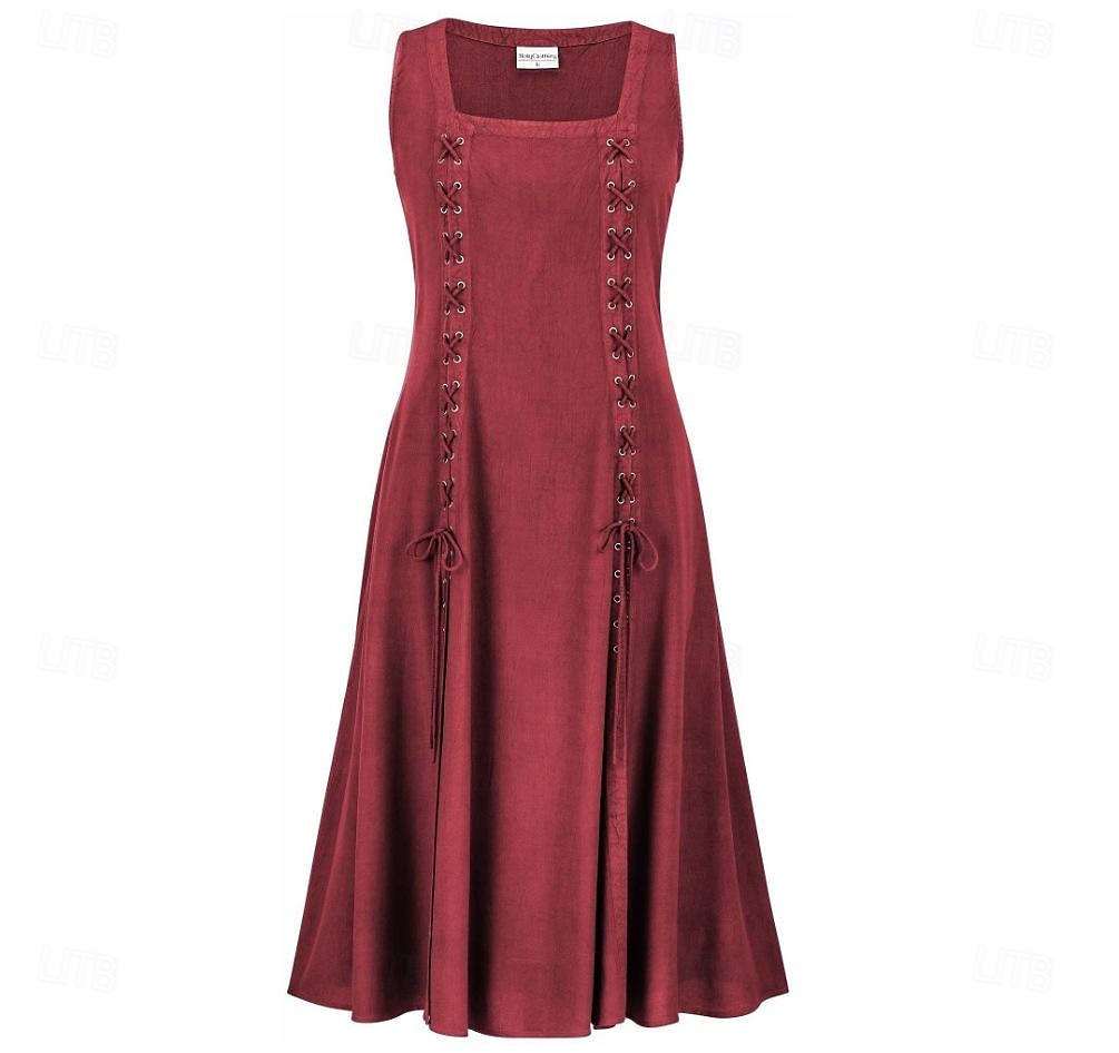 Retro Vintage Punk & Gothic Medieval Vacation Dress Dress Masquerade Outlander Women's Halloween Party Vacation Dress sca Medieval Clothing 2025 - $41.99 –P4