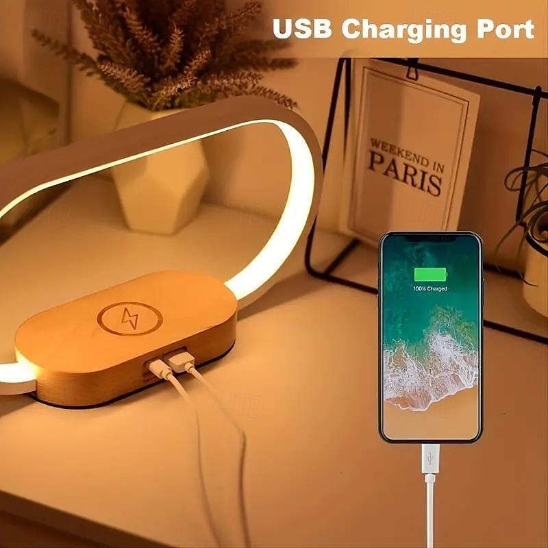 2025年 LED デスクランプ多機能ワイヤレス高速充電時計表示付き USB 駆動タッチ調光学習目の保護ナイトライト  コレクション – $68.99 –P3