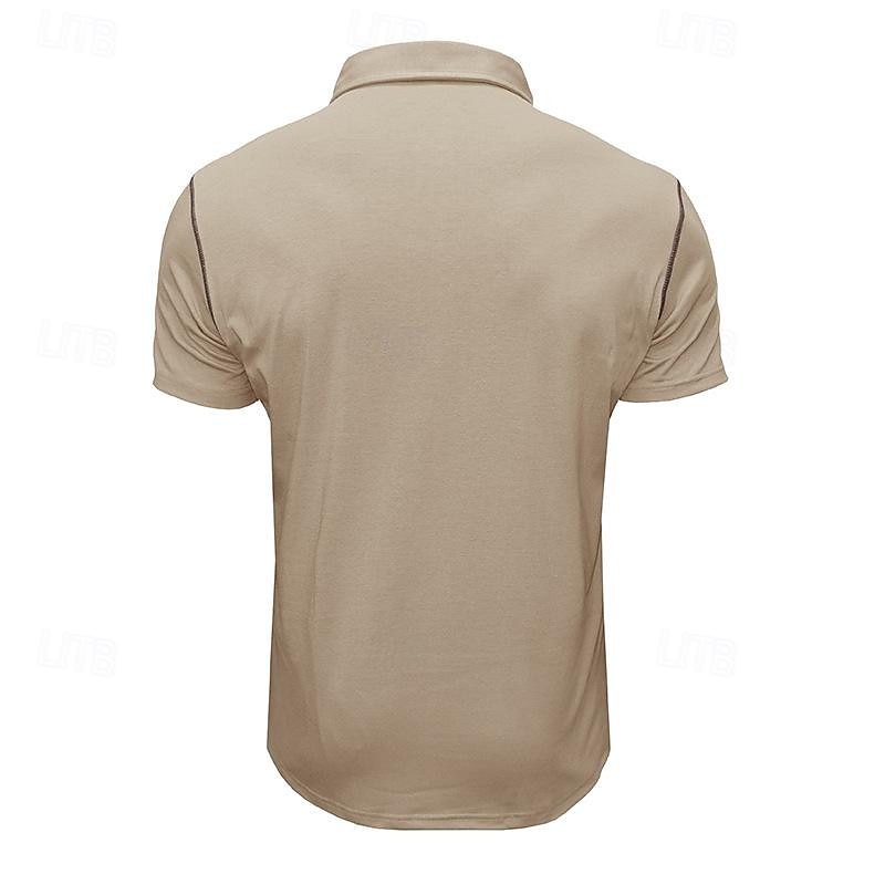 Herren Poloshirt aus Baumwolle Golfhemd Arbeit Casual Kargen Kurzarm Basic Modern Farbblock Patchwork Taste Frühling Sommer Regular Fit Wein Dunkelgrau Schwarz Weiß Königliches Blau Grün Poloshirt 2025 - $18.99 –P12