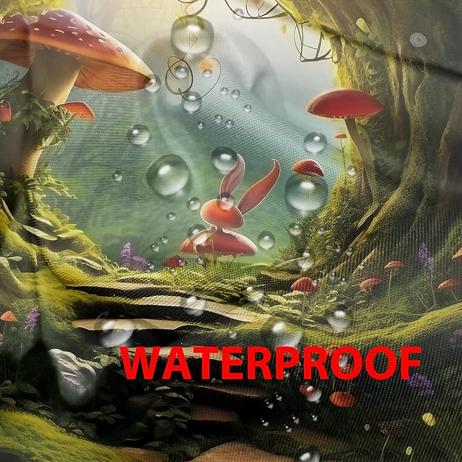 Wasserdichter Outdoor Vorhang Außenvorhang für Privatsphäre, Außenjalousien, verschiebbare Terrassenvorhangvorhänge, Pergolavorhänge mit Ösen, Pilzwald für Pavillon, Balkon, Veranda, Party 2025 - $28.99 –P9