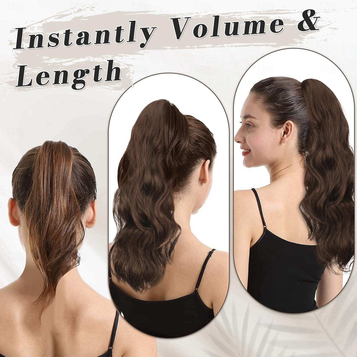 Extension de queue de cheval à clip à griffes longue ondulée à clip en queue de cheval marron blonde extensions de cheveux queue de cheval synthétique postiche pour femmes filles fête quotidienne de 2025 ? $9.99 –P5
