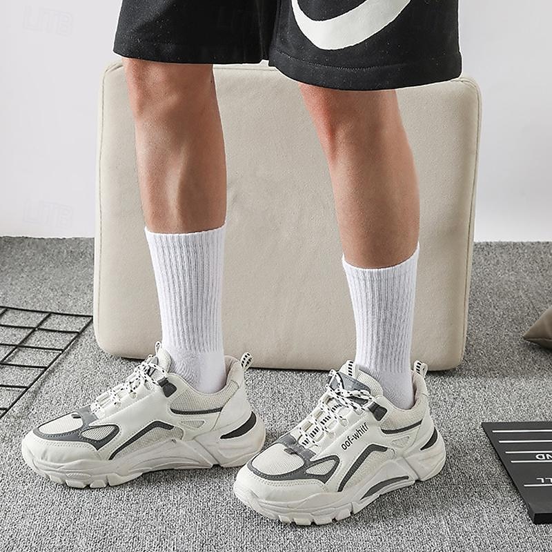 Муж. 5 шт Мульти пакеты Носки Толстые короткие носки Носки для бега Повседневные носки Черный Белый Цвет Полотняное плетение Для занятий спортом Повседневные Классический Средней плотности Весна Осень 2025 - $15.49 –P5