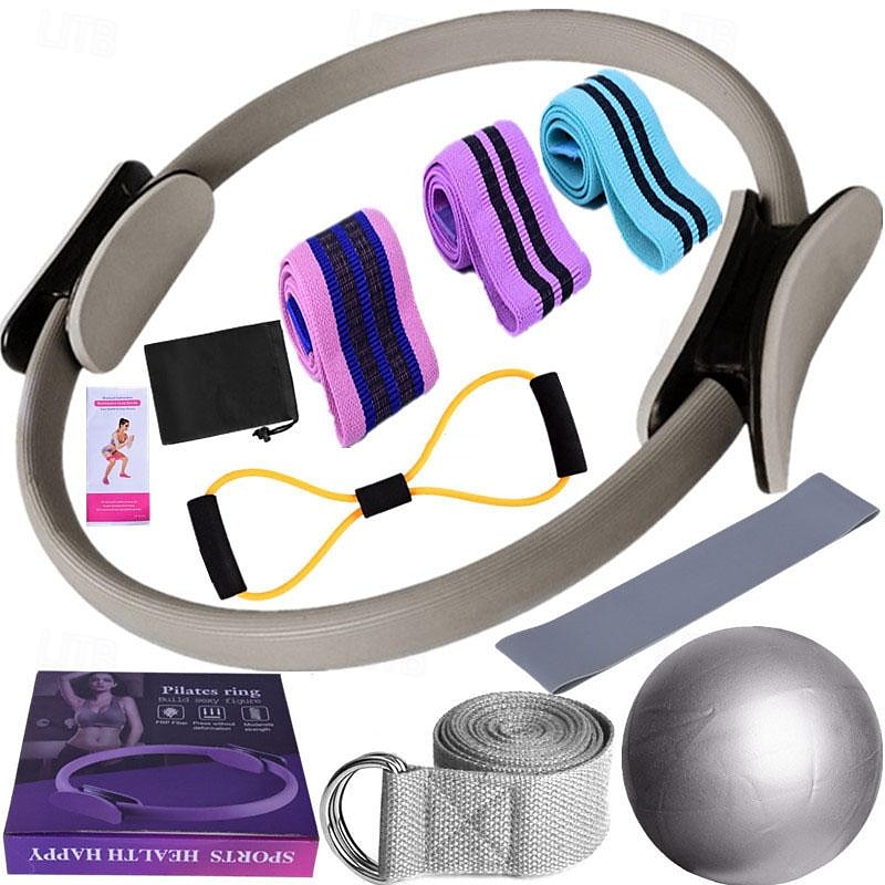 yoga fitness elleve deler sett med bånd lateks silke hip ring lateks elastisk ring yoga ball stretching band pilates 2025 - $49.94 –P3