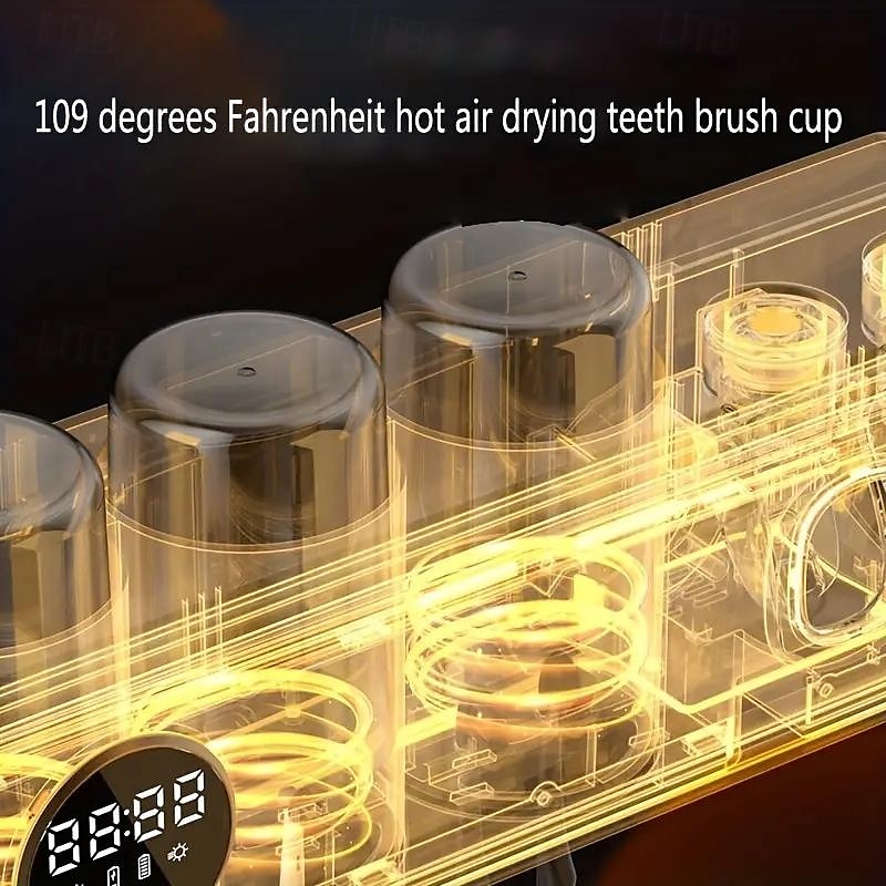 2025年 歯ブラシ消毒剤 - 歯ブラシ消毒剤とホルダー - 歯ブラシスロット 6 個 & タイミング機能 - コードレス壁掛け歯ブラシ滅菌器浴室用歯ブラシクリーナー  コレクション – $79.99 –P4