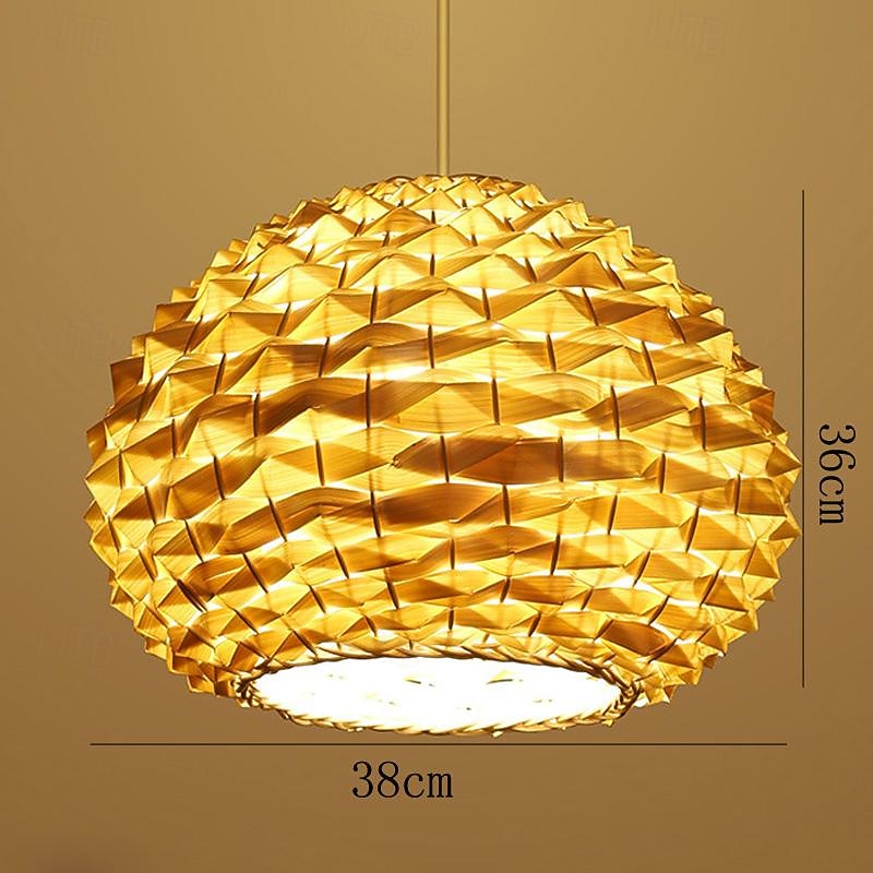 Lampe suspendue LED moderne en rotin tissé ananas, 1 lumière, 110-240v de 2025 ? $185.99 –P9