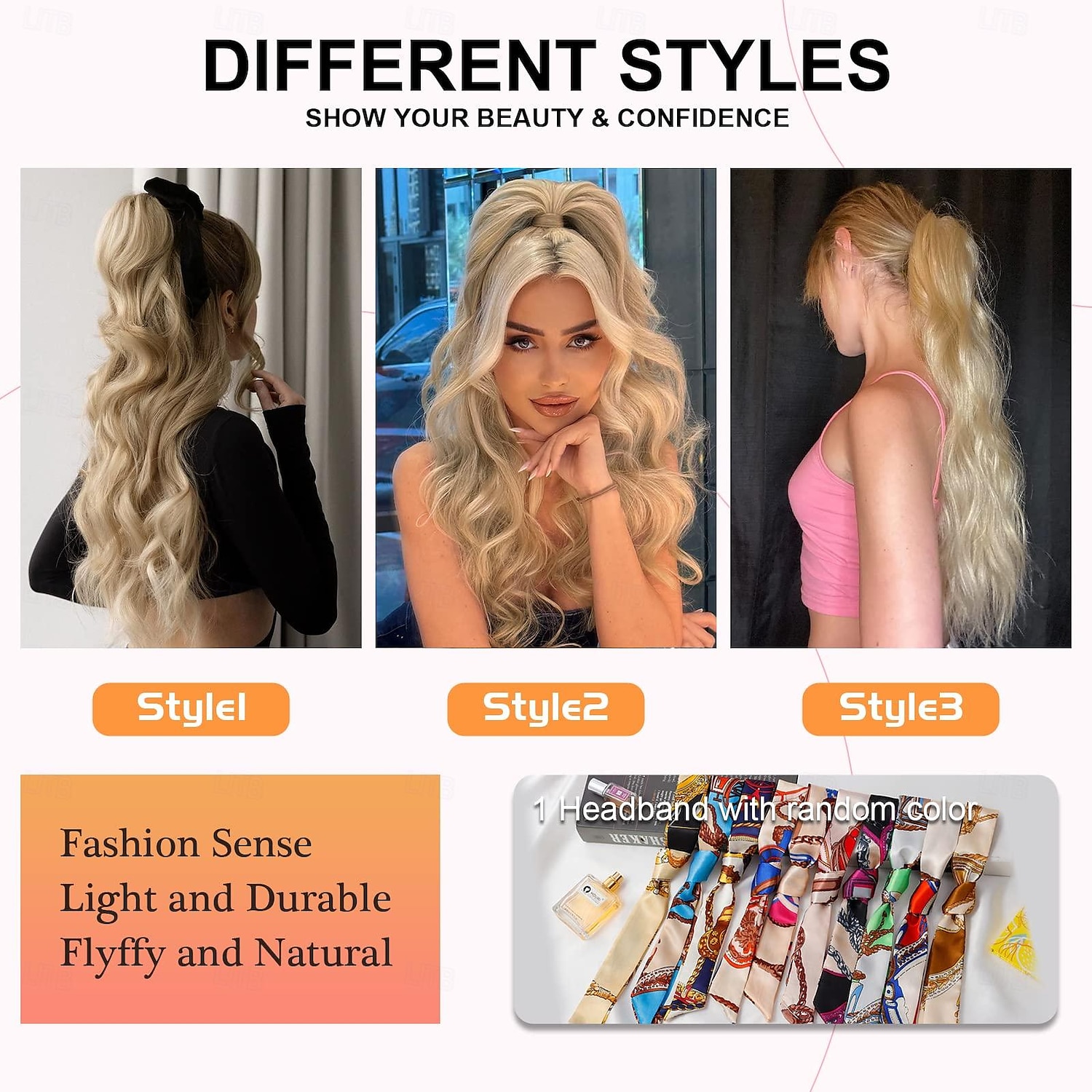 Blonde Ponytail Extension Drawstring Ponytail Hair Extension Clip in Ponytail Extension Long Wavy Ponytail Extension for Women Synthetic Ponytail Hairpiece Pony Tails Hair Extensions 2025 - $14.99 –P5