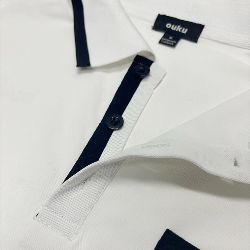 Ανδρικά Button Up Polos Business Polo Επιχείρηση Causal Ριμπ γιακά πόλο Κοντομάνικο Μοντέρνα Βασικό Σκέτο Κλασσικό Καλοκαίρι Κανονικό Λευκό Ρουμπίνι Σκούρο μπλε Γκρίζο Μπλε Απαλό Button Up Polos 2025 - $21.99 –P6