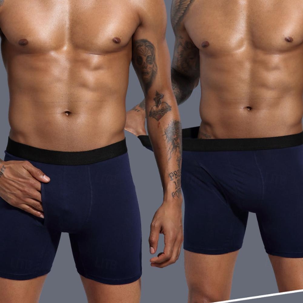 Multi Packs 5pcs Men's Black+Gray+Blue+Wine Underwear Shorts Biker Shorts Elastic Waist Plain Outdoor Daily 95% Cotton All Seasons 2025 - $28.99 –P10