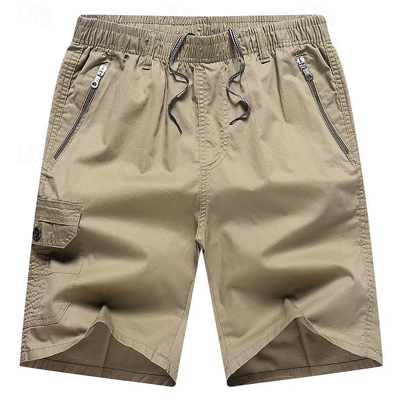 Homens Bermuda Cargo Calção Shorts de trabalho Com Cordão Cintura elástica Bolso multi Tecido Vestível Curto Ao ar livre Diário Para Noite Moda Clássico Preto Amarelo de 2025 por $15.49 –P1