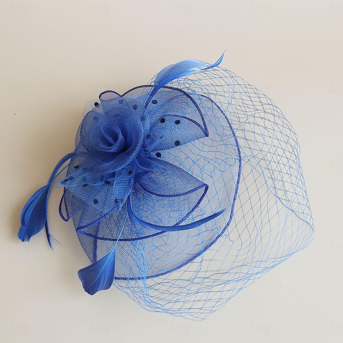 Fascinátory Klobouky Doplňky do vlasů Organza Se širší krempou Cylindr Závojový klobouk Dostih koktejl Elegantní Vinobraní S Peří Mašličky Přílba Pokrývky Hlavy 2025 - $21.99 –P1