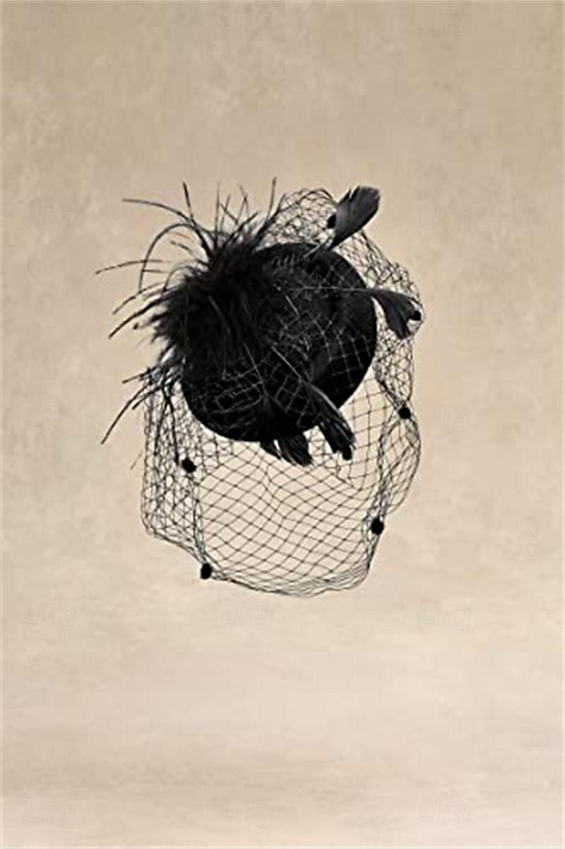 Retro Vintage 1950er 1920er Fascinators Hut Schleier-Stirnband Braut Damen Karneval Maskerade Party / Abend Junggesellinnenabschiedsparty Erwachsene Kopfbedeckung 2025 - $17.49 –P5