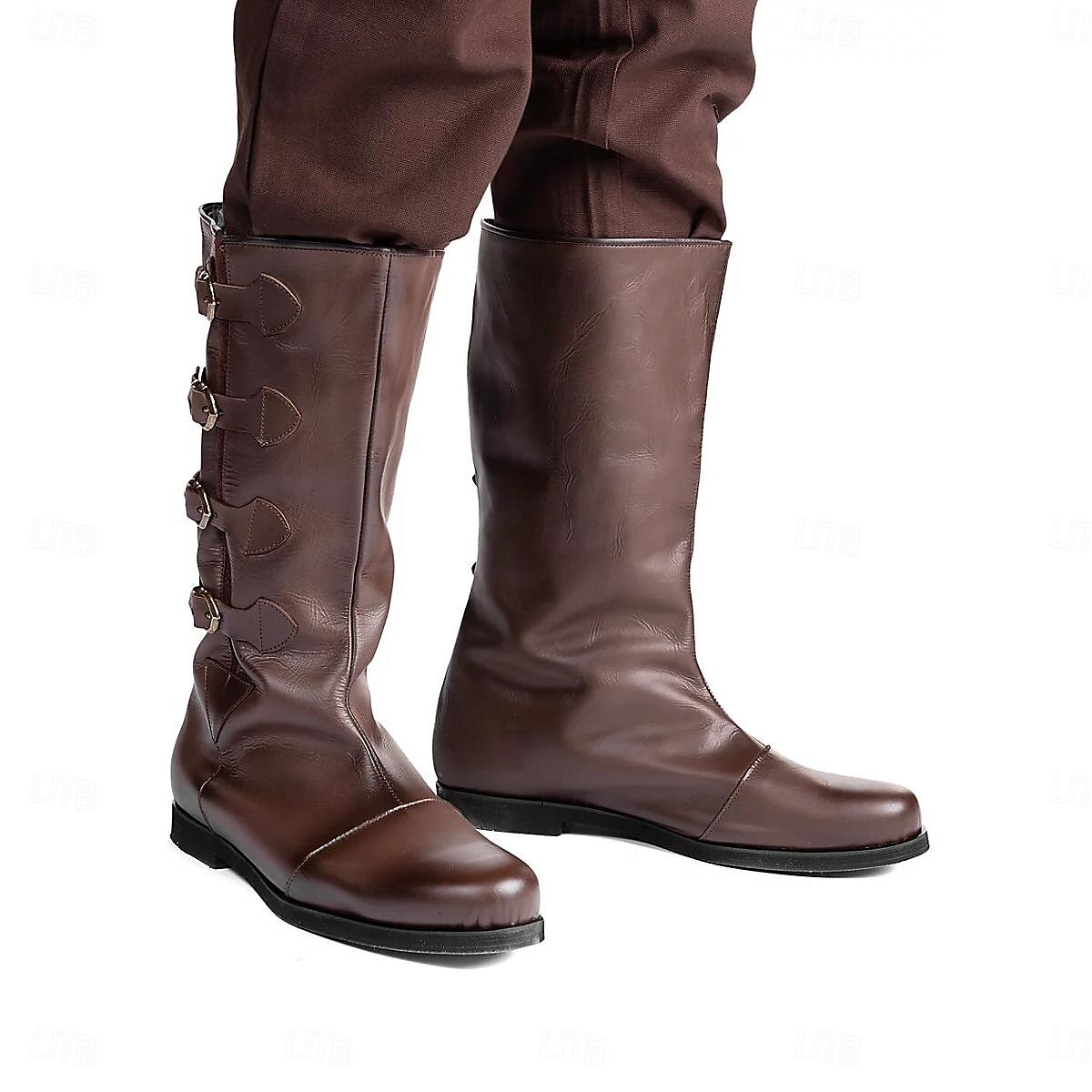 Retro Vintage mittelalterliche Renaissance-Schuhe, flache Jazz-Stiefel, Pirat, Ritter, Ritter, Herren, Unisex, Halloween, Event/Party, Maskerade-Schuhe, ausgefallene mittelalterliche Stiefel 2026 - $51.99 –P5