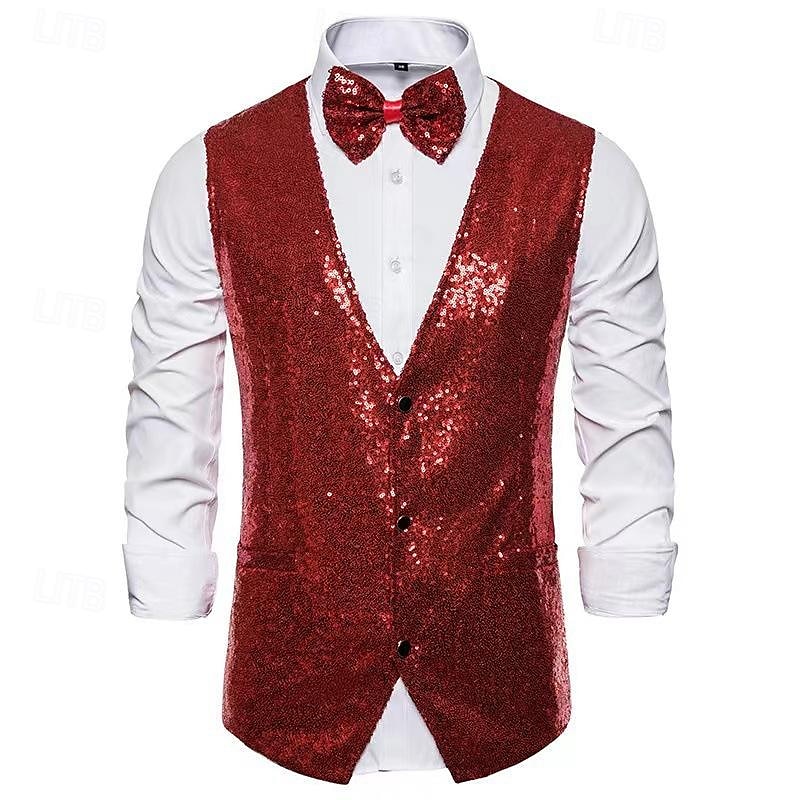 Retró 1920-as évek Prsluk Mellény Csokornyakkendő A nagy Gatsby Úriember Szűk fazon Férfi Álarcos mulatság Esemény / Buli Üzlet / Ünnepség / Esküvő Lánybúcsú Felnőttek Mellény Masni 2025 - $28.99 –P7