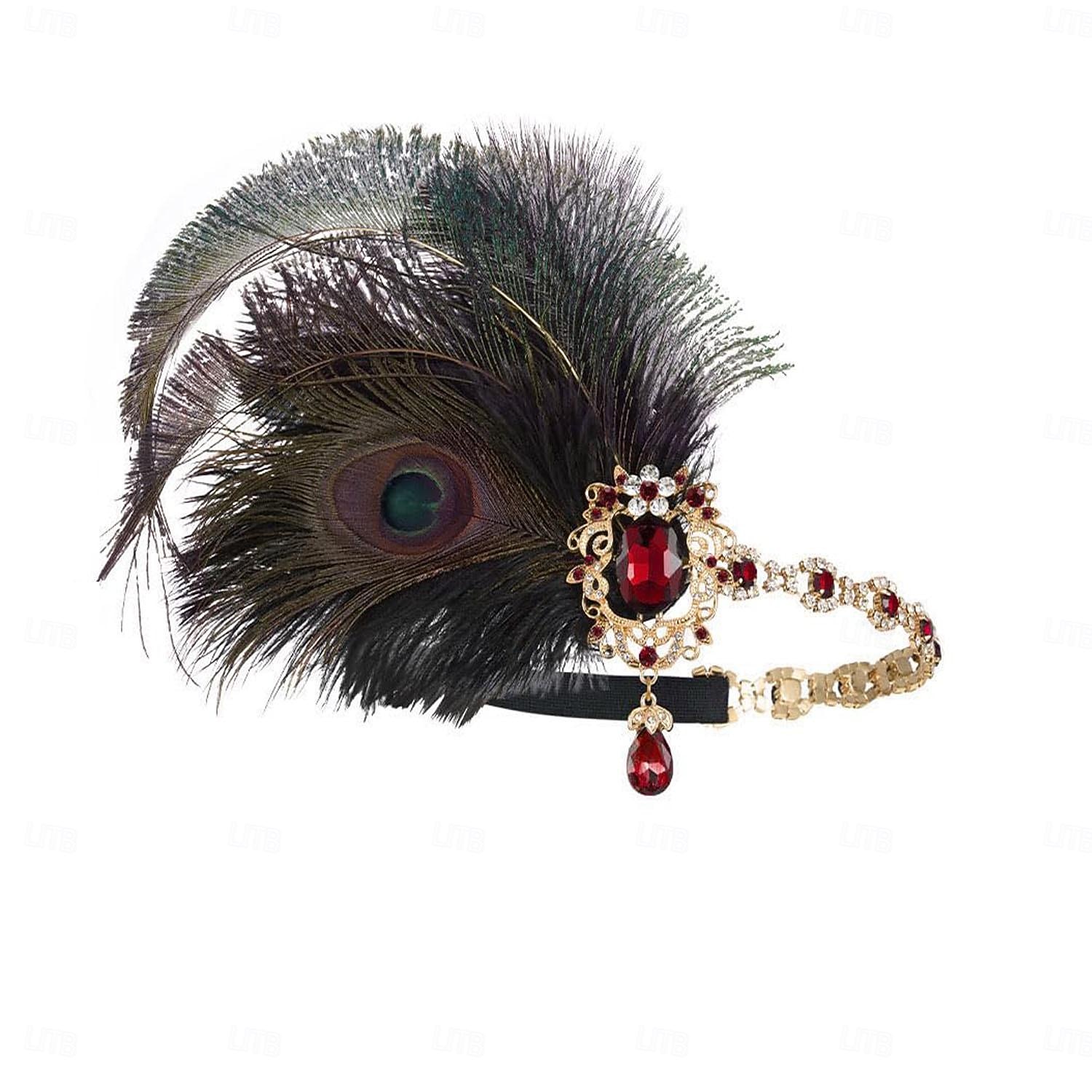 Para la Cabeza Bandas de cabeza Diadema de estilo flapper Para la Cabeza Retro Antiguo Rugido 20s 1920s Pluma Para El gran Gatsby Chica de la aleta Cosplay Víspera de Todos los Santos Carnaval Mujer 2026 - $31.99 –P4