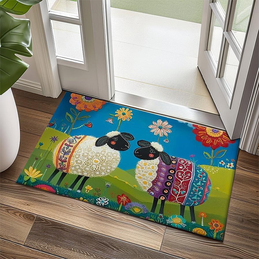 Sheeps Doormat Floor Mats Washable Rugs Kitchen Mat Non-Slip Oil Proof Rug Indoor Outdoor Mat Bedroom Decor Bathroom Mat Entrance Rug 2025 - $18.49 –P11