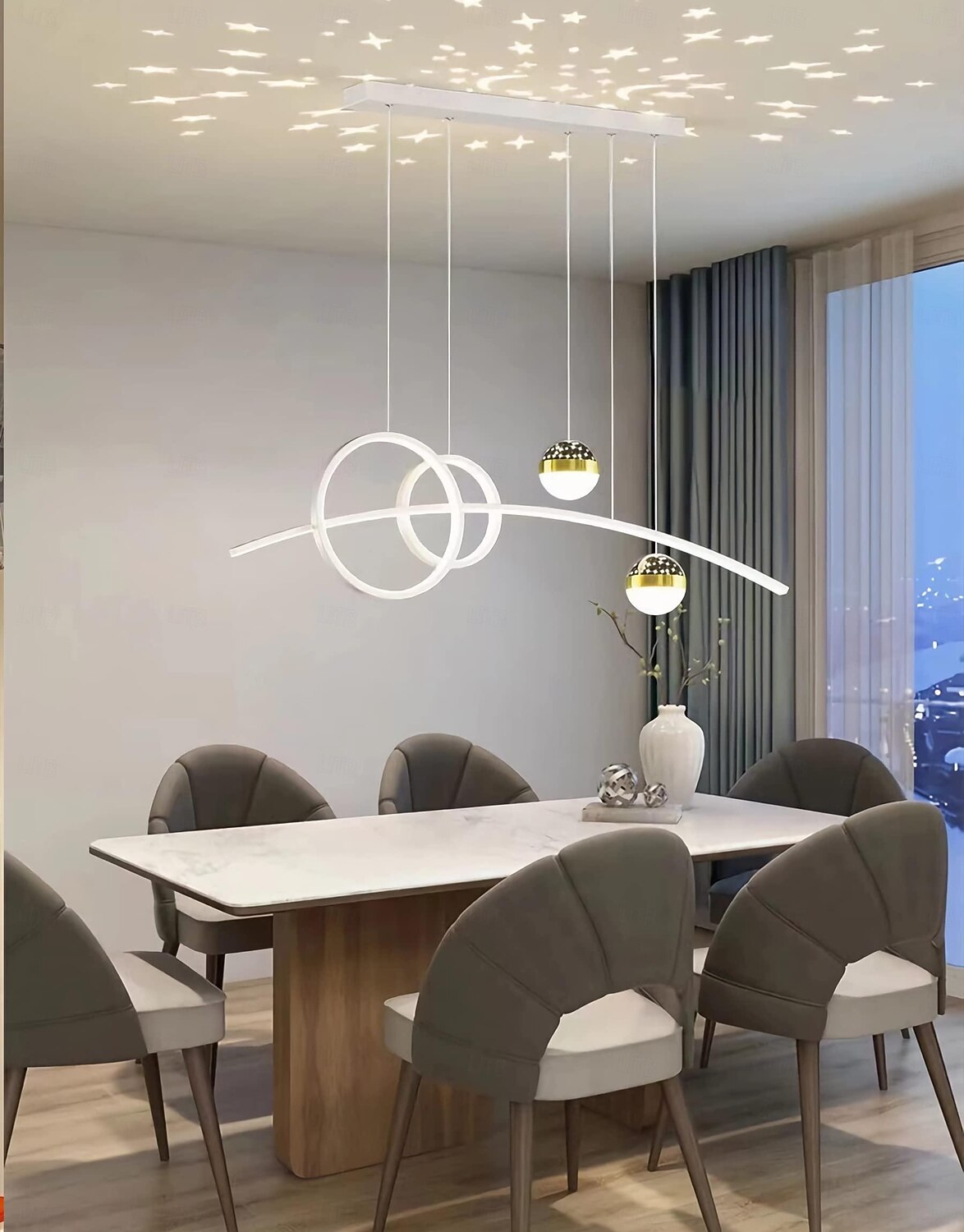 120 cm Intensité Réglable Lampe suspendue Aluminium Le Gel de Silice Style artistique Nouveauté Tendance Finitions Peintes Noir Artistique Moderne 110-240 V de 2025 ? €253.74 –P2