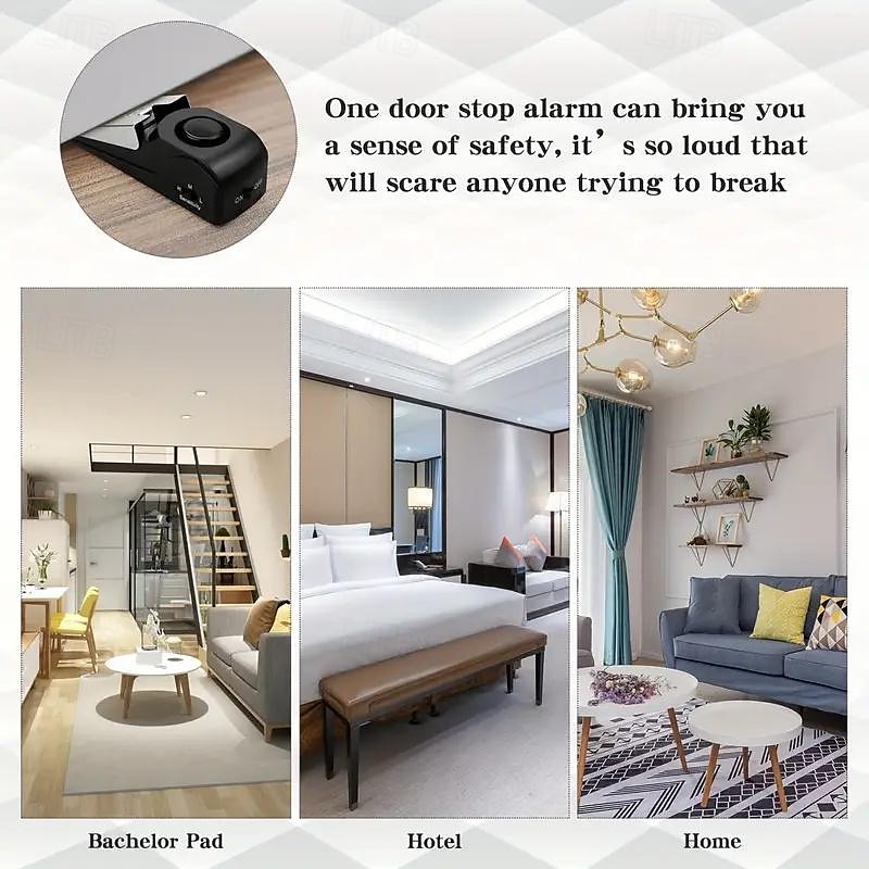 120dB Security Door Stop Alarm - Portable Safety Device forHome Hotel & Travel 2025 - $12.99 –P9