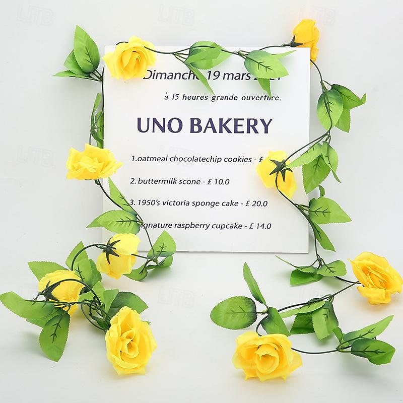 fleurs simulées fleurs artificielles fleurs en soie vigne vignes climatisation conduites d'eau arches de mariage décorations sinueuses rose vignes de 2025 ? $24.99 –P8