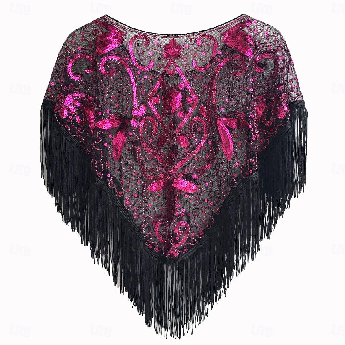 Retro / vintage Urlați 20 de ani Anii 1920 Costum de petrecere Șaluri Gatsby Charleston Invitat la nuntă Paiete Franjuri Costume de fancy Pentru femei Crăciun Carnaval An Nou Nuntă Invitat la nunta 2025 - $17.99 –P2