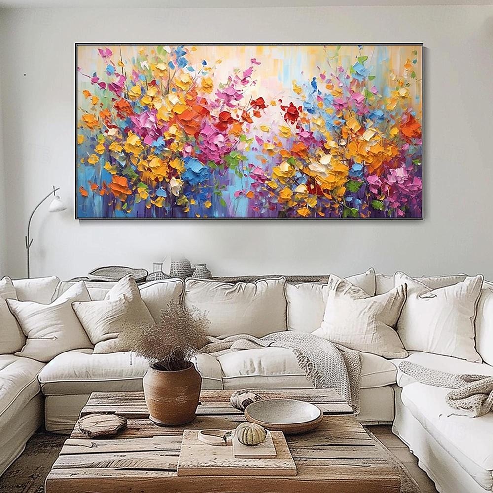 Peinture à l'huile de fleur de printemps 3d peinte à la main abstraite plantation florale colorée peinture à la main texture œuvre d'art peinture à la main moderne paysage naturel peinture pour salon de 2025 ? $58.99 –P5