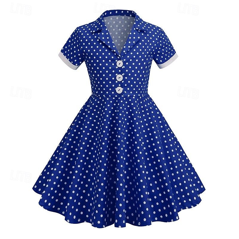1950s Retro Vintage Rockabilly Dress Flare Dress Polka dots Fancy Dress Girls' Christmas Halloween Carnival Prom Event / Party Cocktail Party Kid's Dress Homecoming Dresses 2026 - $29.99 –P10
