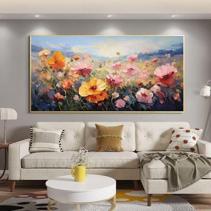 Handgefertigtes Ölgemälde auf Leinwand, Wandkunst, Dekoration, moderne abstrakte Blumenlandschaft für Heimdekoration, gerolltes, rahmenloses, ungedehntes Gemälde 2025 - $85.99 –P4