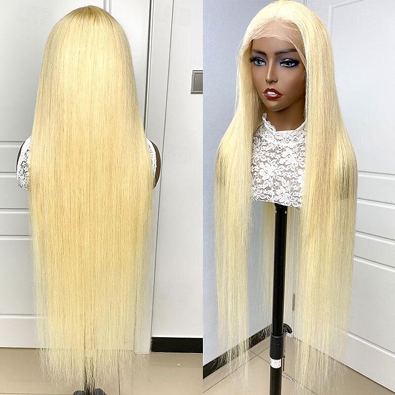Glueless Blonde Lace Closure 613 Wig HD Lace Front Straight Human Hair Wigs Pre Plucked Bleached Knots Honey Blonde Wig For Women 2025 - $190.99 –P4