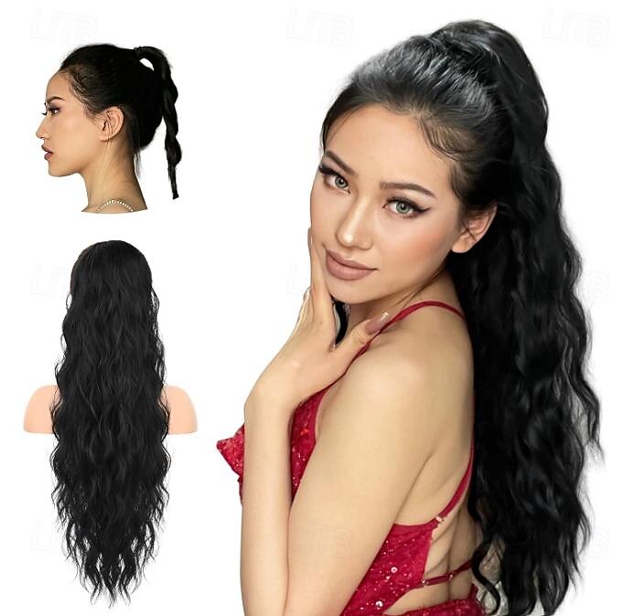 extension de queue de cheval avec cordon de serrage eva long et épais clip ondulé dans les extensions de cheveux queue de cheval postiche synthétique douce naturelle pour femmes de 2025 ? $14.49 –P13