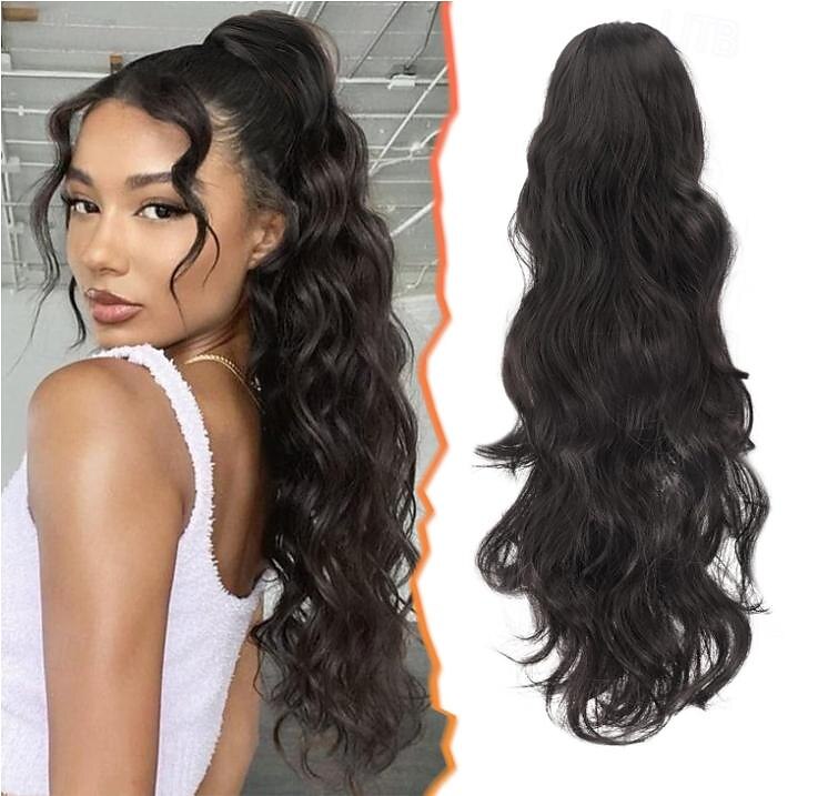 Extension de queue de cheval à clip à griffes longue ondulée à clip en queue de cheval marron blonde extensions de cheveux queue de cheval synthétique postiche pour femmes filles fête quotidienne de 2025 ? $9.99 –P11