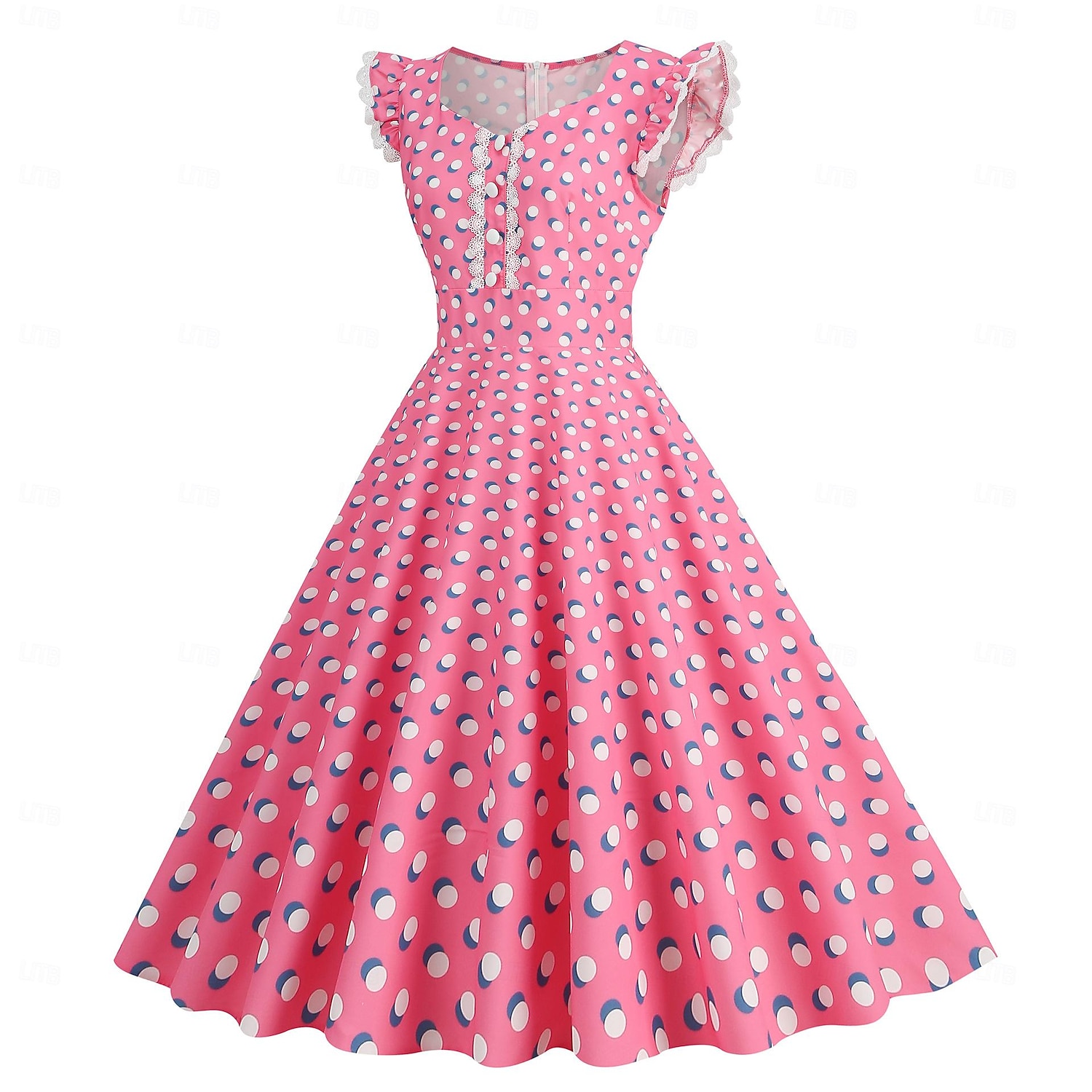 Retro 50. léta Rockabilly Šaty Houpací šaty Flare šaty Puntíkované Dámské předvečer Všech svatých Plesová maškaráda Na den loučení se svobodou nevěsty Dospělí Šaty Šaty pro návrat domů 2025 - $26.99 –P7