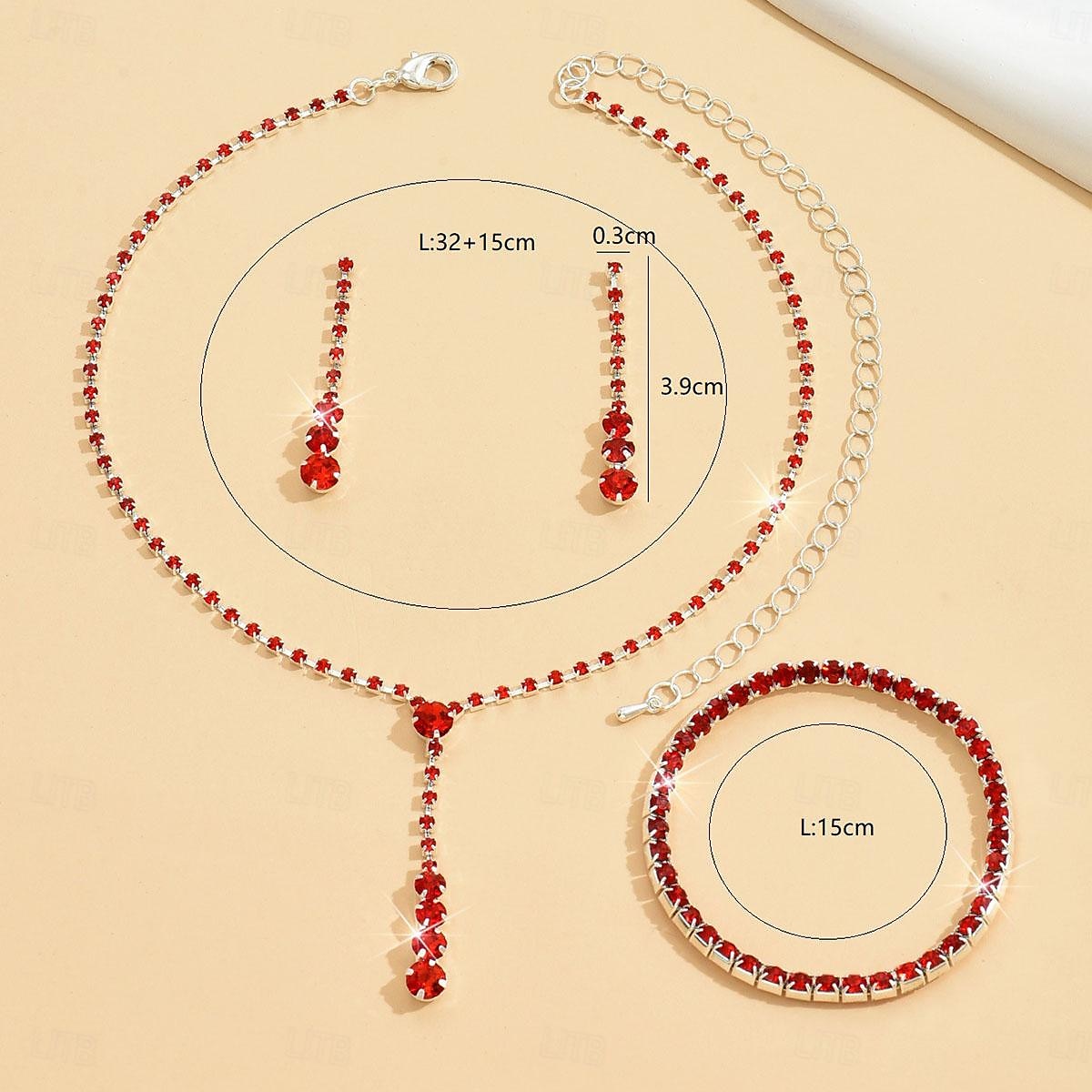 Seturi de bijuterii 4 buc Ștras Aliaj Cercei Coliere Brățări Pentru femei Elegant Epocă Modă Geometric Geometric Shape Set de bijuterii Pentru Nuntă Aniversare Invitat la nunta 2025 - $12.99 –P1