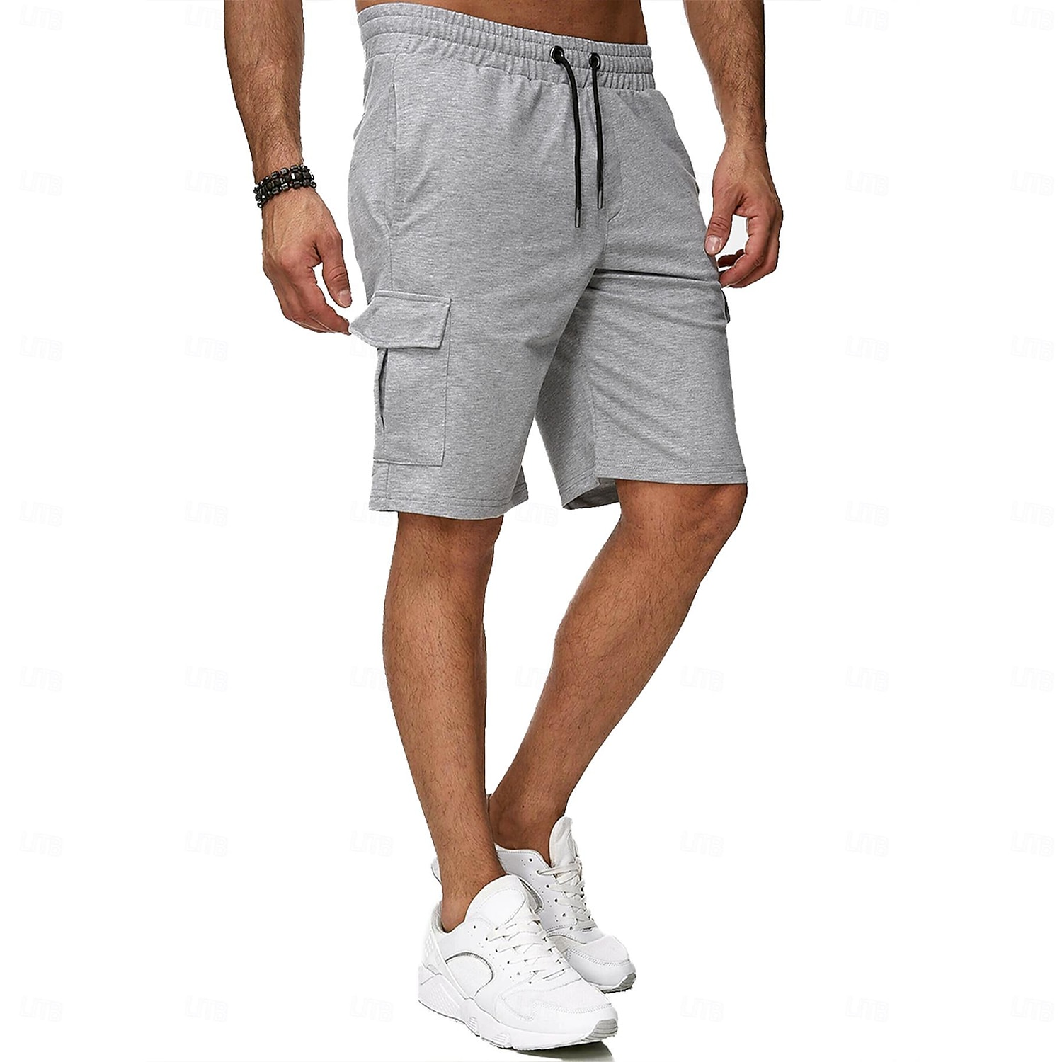 Men's Athletic Shorts Sweat Shorts Casual Shorts Drawstring Solid Colored Cycling Outdoor Knee Length Outdoor Leisure Sports Shorts Athleisure Black Blue Micro-elastic 2026 - $17.99 –P12