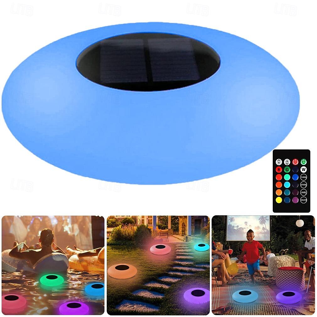 Solar Floating Pool Light with Remote Control, Submersiable LED Pool Light 16 RGB Color Changing Waterproof Outdoor Garden Lawn Pond Pool Party Decorative Light 1PC 2025 - $53.99 –P1