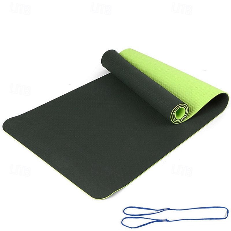 tpe6mm tweekleurige yogamat set van vijf stuks voor sport fitness stretching latex 2080 weerstandsriem wordt geleverd met rugzakriem 2025 - $50.69 –P9