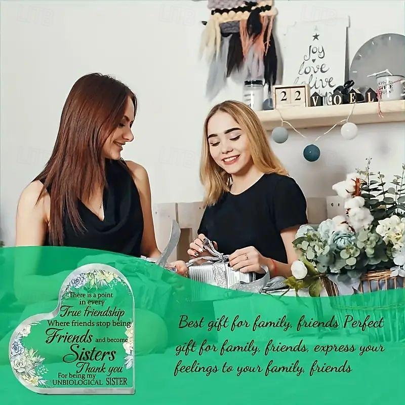 Acrylic Heart Plaque Friends Gifts For Women Friendship Bestie Gifts For Woman Best Sunflower Flower Gift Unbiological Sister Gift Christmas Birthday Gift Thank You Gift For Women Acrylic Friendship 2025 - $9.49 –P6