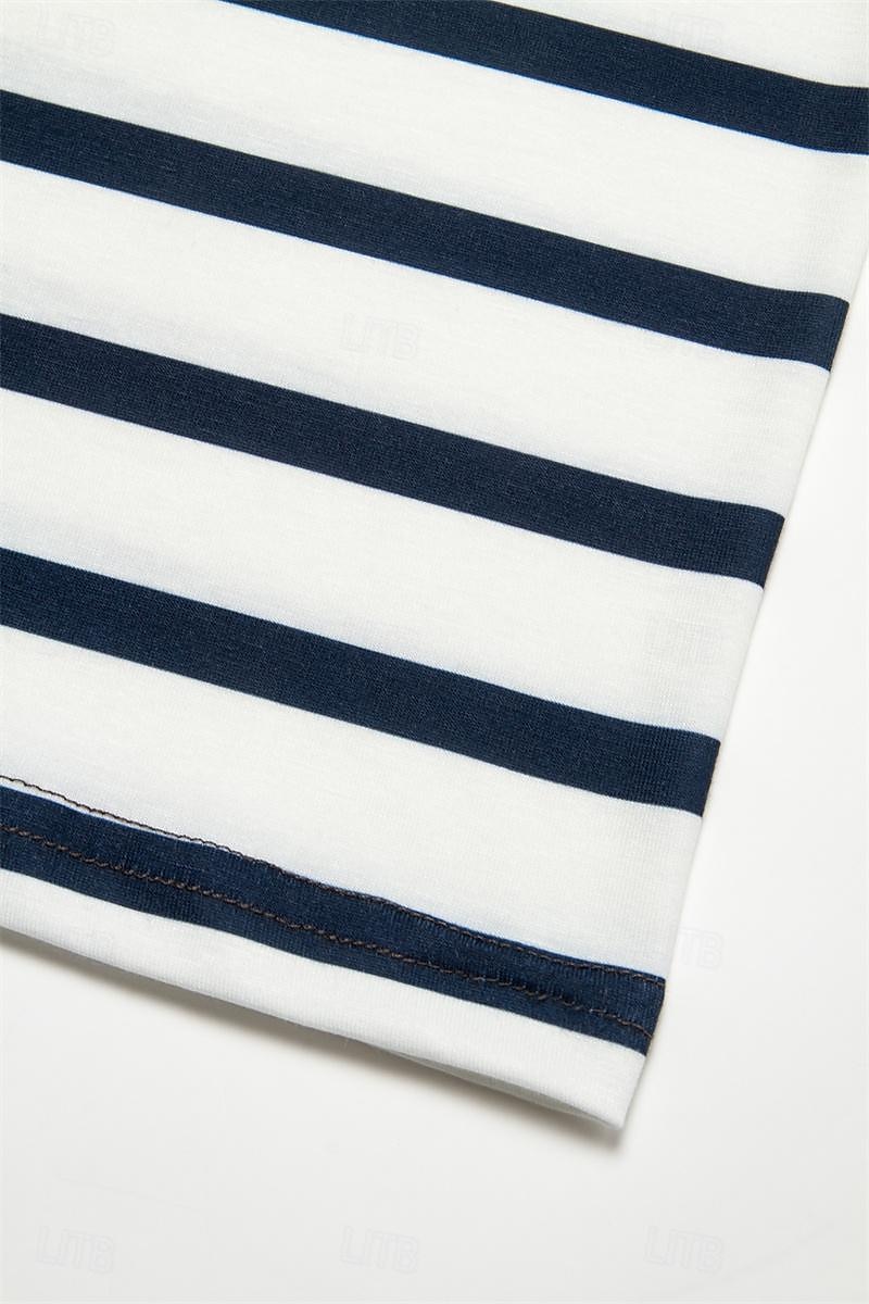 Γυναικείo T-shirt Μακρύ Μανίκι V Neck Μακρύ Μανίκι Τουνίκ Striped Βασικό Κανονικό Top Ημερήσια Σαββατοκύριακο Εκτύπωση Ναυτικό Μπλε Φθινόπωρο Χειμώνας Προφθινόπωρο 2025 - $23.99 –P7