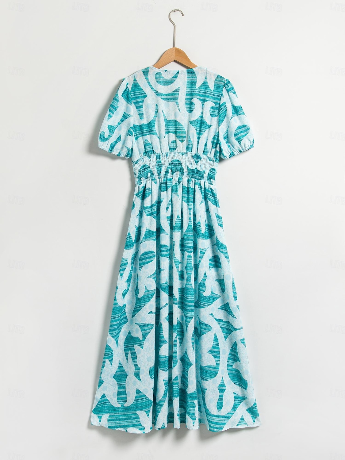 robe mi-longue à manches bouffantes et col V de 2025 ? $86.99 –P8
