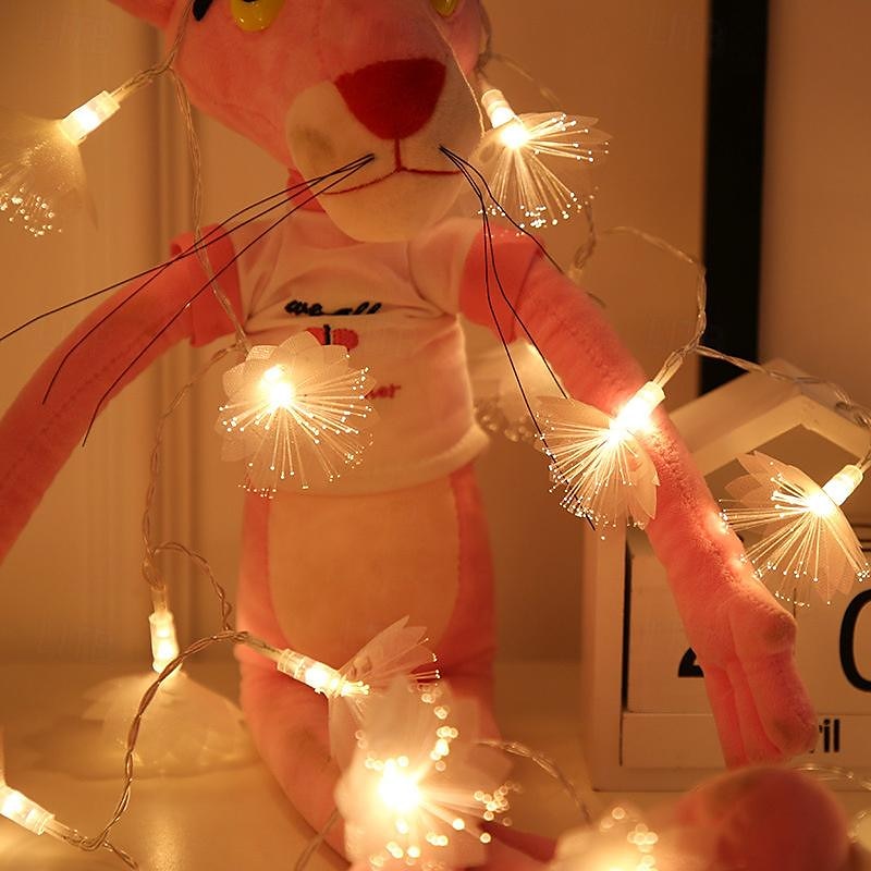 Guirlande lumineuse féerique en fibre optique 1.5m 10led/3m 20led, fleur artificielle décorative, guirlande lumineuse à piles, décoration de fête, salle de mariage, décor de jardin de 2026 ? $9.49 –P8