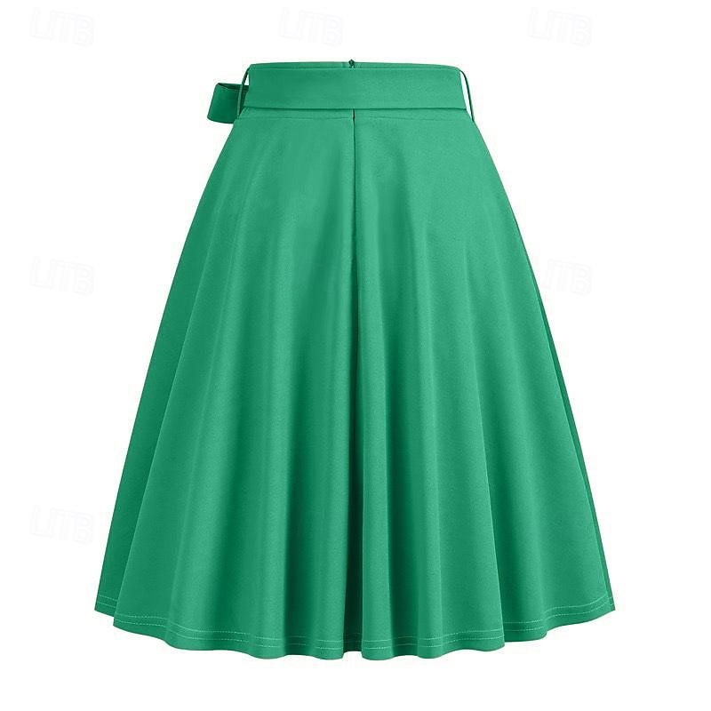 Retro / vintage 1950-tallet Rockabilly Knelengde Swing skjørt Dame Avslappet Dagligdagstøy Te Fest Voksen Skjørte 2025 - $20.99 –P3