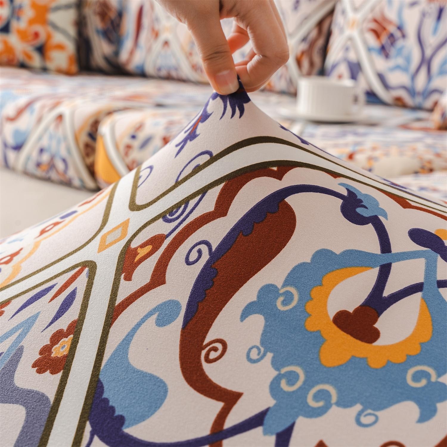 Housse de canapé magique housse de coussin de canapé extensible style bohème, protecteur de meubles antidérapant pour housse de siège sectionnelle 1/2/3/4, housses de canapé en forme de L, housse de de 2025 ? $15.49 –P2