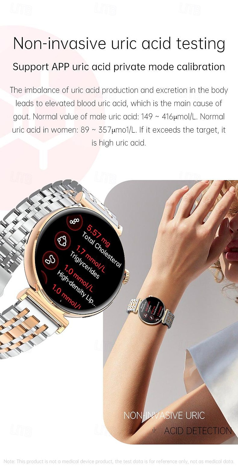 dames amoled smartwatch: 1,28” display met ecg, ppg & uitgebreide gezondheidsmonitoring 2025 - $75.99 –P5