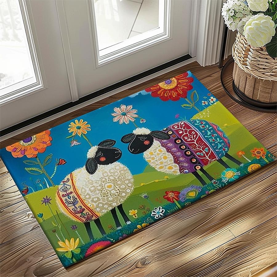 Sheeps Doormat Floor Mats Washable Rugs Kitchen Mat Non-Slip Oil Proof Rug Indoor Outdoor Mat Bedroom Decor Bathroom Mat Entrance Rug 2025 - $18.49 –P12