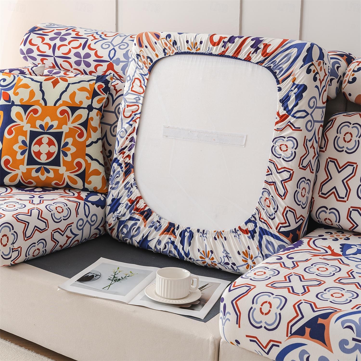 Housse de canapé magique housse de coussin de canapé extensible style bohème, protecteur de meubles antidérapant pour housse de siège sectionnelle 1/2/3/4, housses de canapé en forme de L, housse de de 2025 ? $15.49 –P10