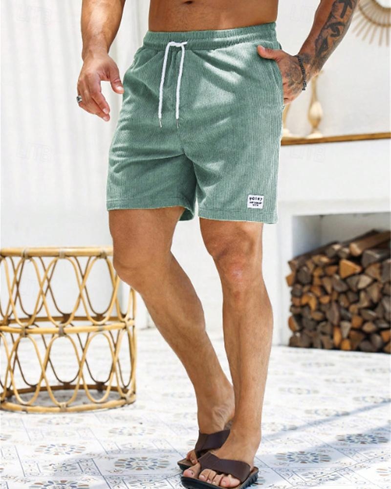 Hombre Pantalón corto Pantalones cortos casuales Pantalones cortos de pana Bolsillo Correa Cintura elástica Plano Comodidad Corto Festivos Playa Fin de semana Moda Casual Negro Amarillo Microelástico 2026 - $16.49 –P2