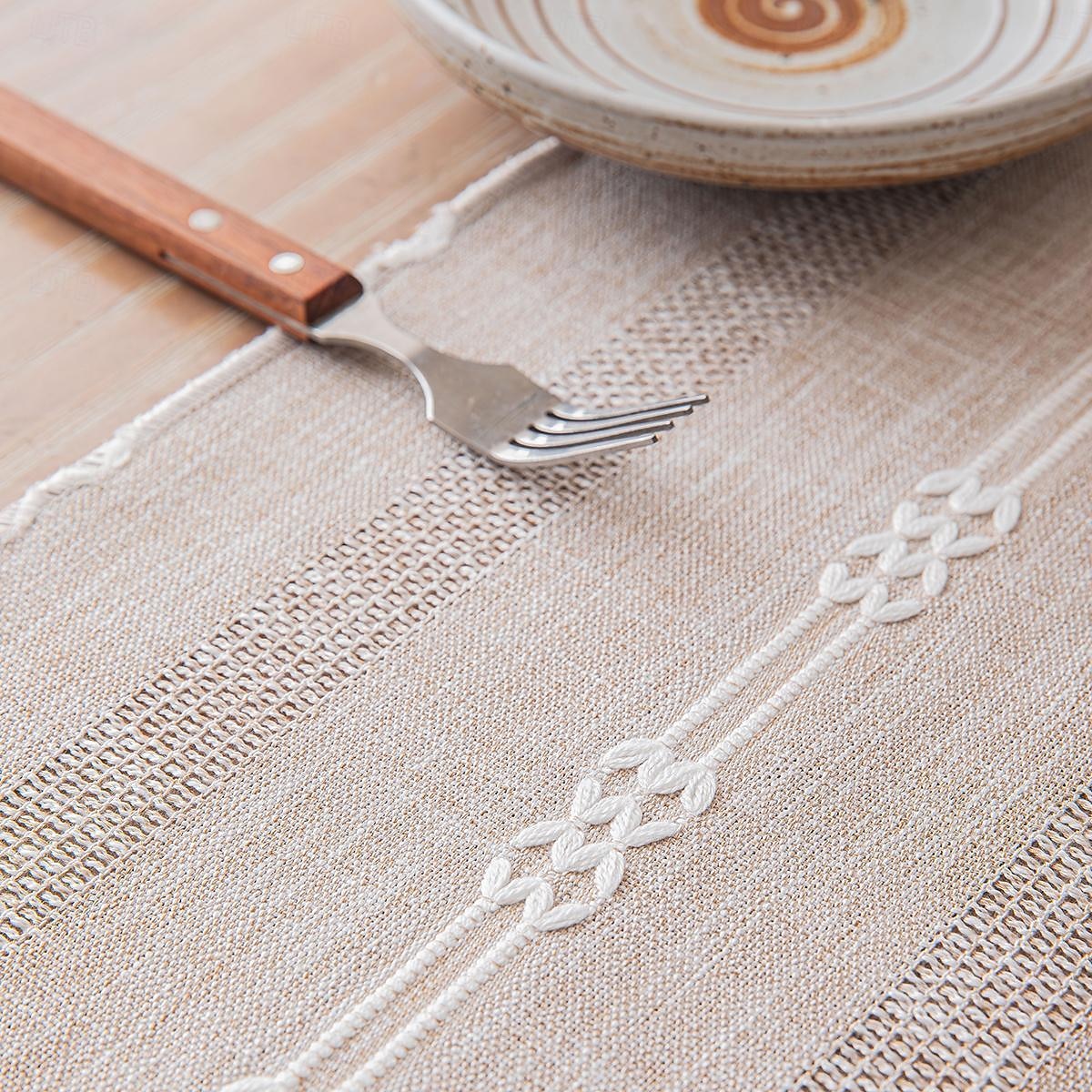 Boho Table Runner for Home Decor 72 Inches Long Farmhouse Rustic Table Runner Cream & Brown Macrame Table Runner with Tassels for Dining Living Room Bedroom Decor Bridal Shower 2025 - $13.49 –P4